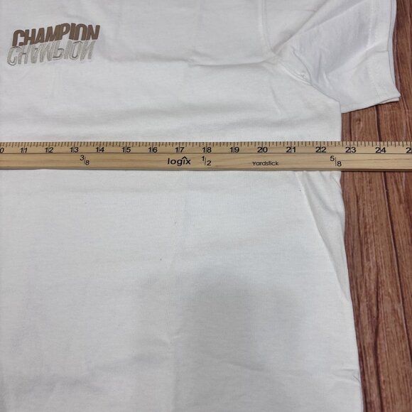 Champion Heritage Heavyweight White T-Shirt With Embroidered Logo Size L - Picture 6 of 9